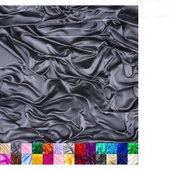 Charcoal Satin Fabric 1 Yard Shiny Sewing Upholstery Drapery Craft