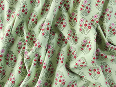 Hand Block Print Fabric by the Yard – PRECUT 5 Yards 42 Inch Width – 100% Cotton