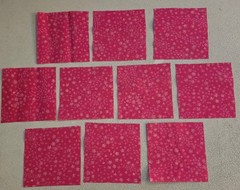 4 X 4 fabric quilt squares Pink flowers 279667