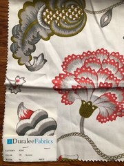 DURALEE Jacobean Floral in Summer 25 3/4 x 26″ Cotton Fabric Sample