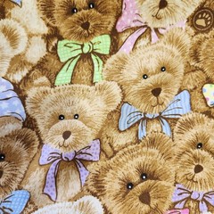 The Boyd Collection Teddy Bears with Bows Material Fabric Sewing Crafts 56 x 42″