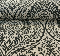 Waverly High Note Ink Black Linen Fabric By the Yard