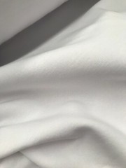 NEW WHITE POLY/COTTON BRUSHED FLEECE FABRIC : #F309NW SELLING BY THE 1/2 METRE