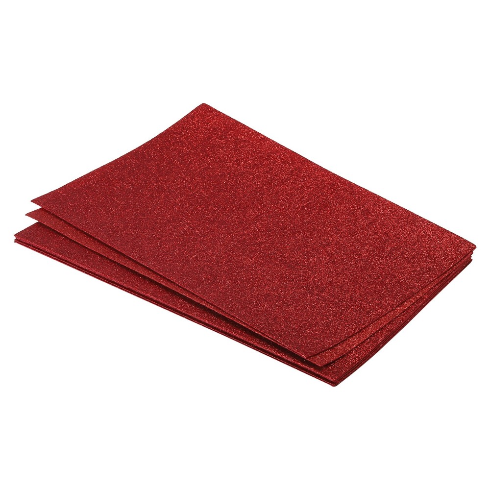Soft Felt Sheets Glitter Self Adhesive Red Fiber 11.8″ x 7.8″ 6pcs