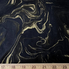Black, Brown, Metallic Gold – Marbled Cotton Shirting from Camelot
