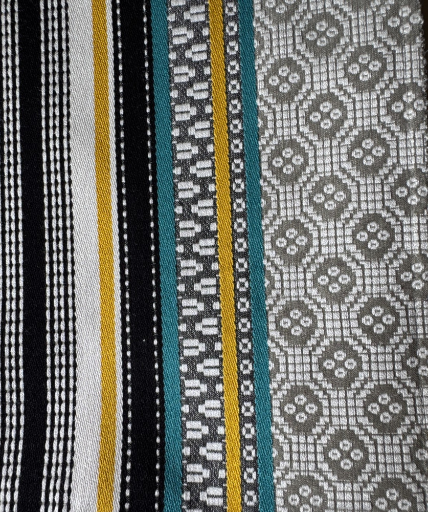 Clarke&Clarke Paradiso Gold/Aqua Designer Fabric Remnant 24″x24″
