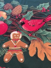 HTF VIP Cranston Woodland Fabric Tree Skirt 56inch Round Gingerbread Men