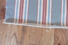 Upholstery Furniture Material Fabric 53″ x 135″ Light Blue Red & Beige Stripes