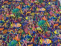 Fabric Packed Aquatic Fish on Multi Cotton TIMELESS TREASURES 1/4 yard CD 1587