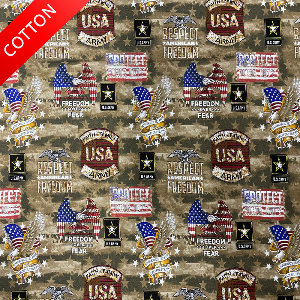 United States Army Cotton Fabric – 44″ Wide – Sold by The Yard & Bolt