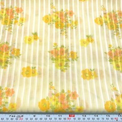 True Vintage Yellow Dimity Like Retro Florals Voile Fabric 2.75 yards x 35″