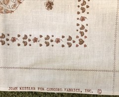 Veg Joan Kessler Concord Fabrics Cotton Panel Cream Floral Animals 44”x 64”