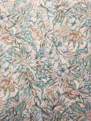 Decorator Fabric, Vibtage Floral Hibiscus Iris Lily 80s 66×66 Inches