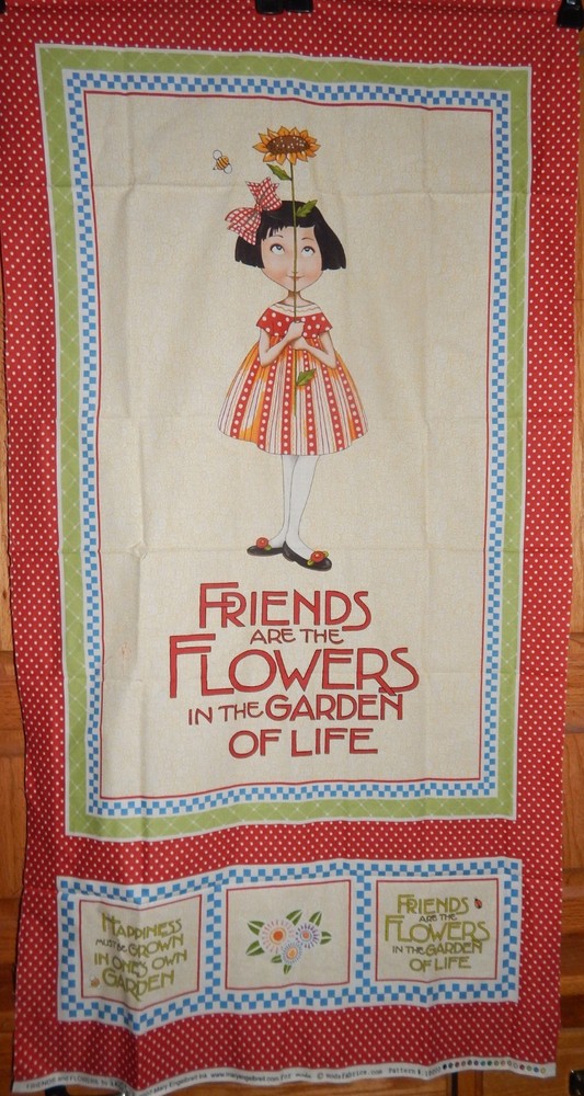 Mary Engelbreit Friend & Flowers cotton quilt fabric panel garden Moda OOP 2007