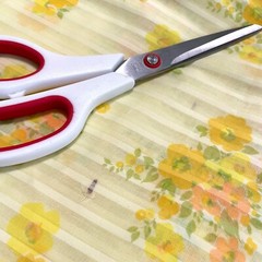 True Vintage Yellow Dimity Like Retro Florals Voile Fabric 2.75 yards x 35″