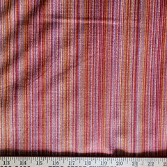 Red Cotton Shirting from Japan, w/ Fine Stripes of Colorful ‘Weaving’