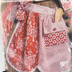Annie’s Creative Quilters Fabric Club Riley Blake Apron Country Red White Floral