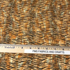 WILD ANIMAL Tiger looking PRINT 100% COTTON FABRIC by the yard #01 Small image