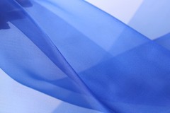 Blue Crystal Organza Fabric by the Yard, Sheer Shimmer Organza for Dresses
