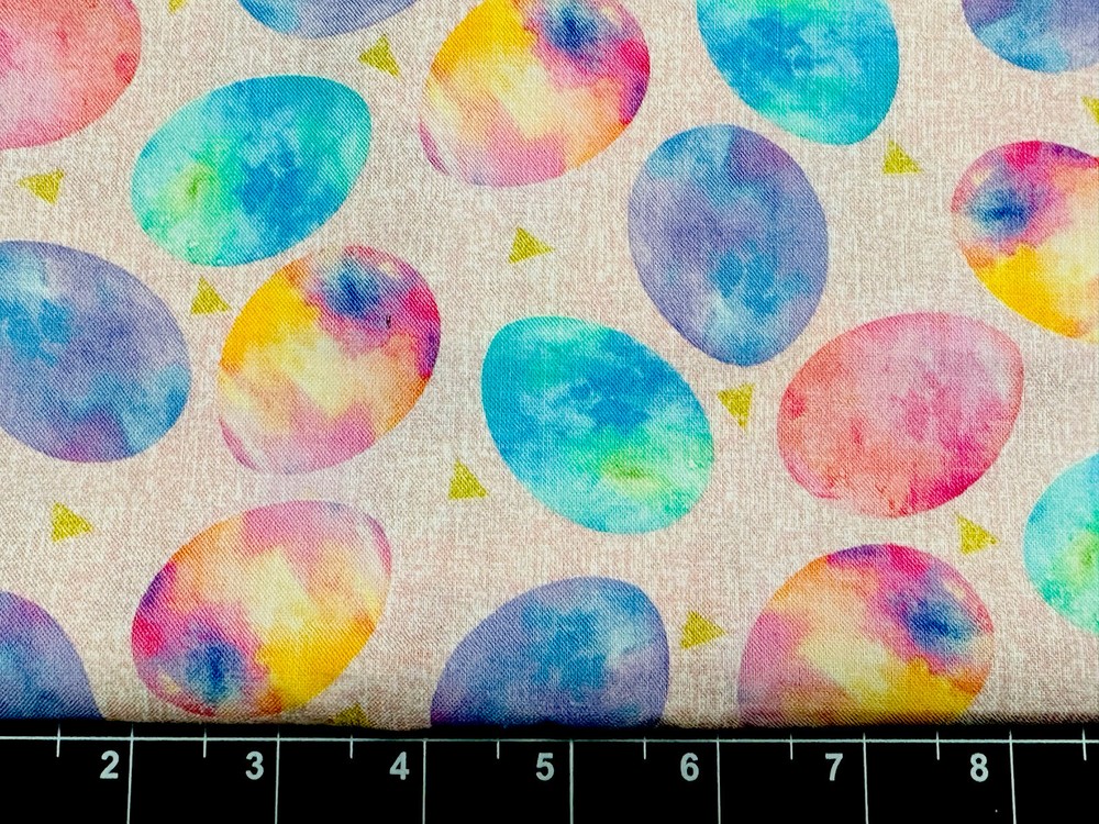 Tina Scrap 9″x21″ Colorful Easter Egg Packed Spring Pastel Flower FABRIC COTTON