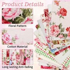 42Pcs Pink Charm Packs for Quilting, Cotton Fabric Squares 5 x 5Inch New