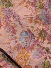 Lush Multicolored Floral Tapestry Fabric 96″ by 55″ chanille soft thick