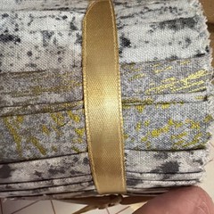 Jelly Roll 2.5 X 42” Gray With Gold Metallic Cotton Roll