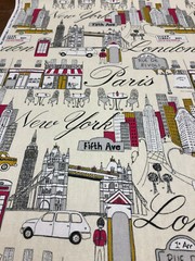 PK Lifestyles City Scape Fiesta Paris London New York Cotton Fabric By the Yard