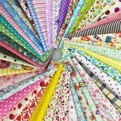 200pcs 10x10cm Cotton Craft Squares, DIY Sewing Quilting,Dot Pattern,Multicolor