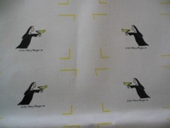 1 fabric panel, 6 sets oven mitt tops, Nun for the Road SISTER MARY MARGARITA