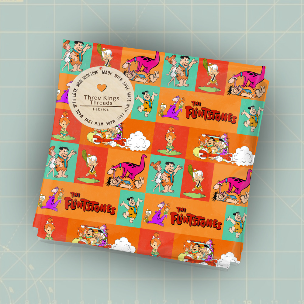 The Flintstones Cartoon Characters DBP 1 Yard Fabric Seamless Design Appr 59×36