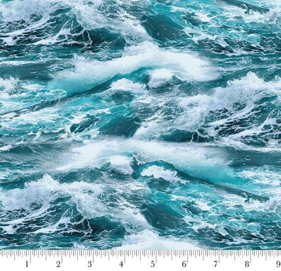 Cotton Coastal Guardians Ocean Seas Waves Tides Fabric Print by Yard D387.52