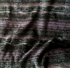 Lush French Boucle Stripe Suiting – Black, Navy, Mauve – Very Tactile!