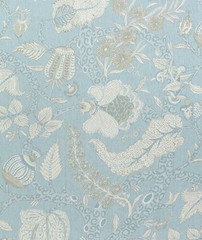 THIBAUT CURTAIN FABRIC DESIGN “Macbeth” 2.95 METRE AQUA 100% LINEN CHESTNUT HILL