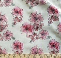Romantic Pink Floral Cotton Sateen – Also in Blue! Soft! OEKO-TEX Certified!