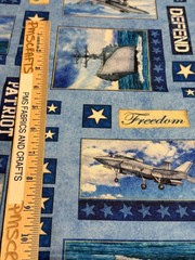QT Patriotic Military 100% cotton fabric by the yard 36 x 44 BLUE 30934B US Navy