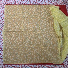 Vintage Sheer Yellow Floral Felted Speciality Fabric Approx 93×44”