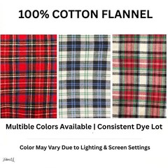 Fabricla Red Black Check Flannel Fabric By The Yard 100 Cotton Soft Brushed