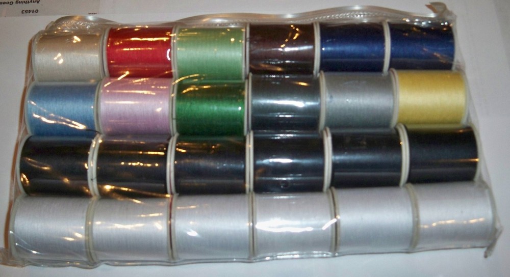 24 Assorted Spools of Thread Full Size 200 Yards 24 count, Various/Assorted