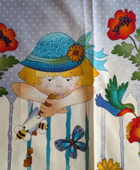 Cotton Fabric Panel GARDEN Possibilities Nancy Smith Lynda Milligan 35″ W x 45″H