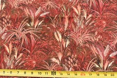 By 1/2 Yd, Rust Brown Cream Plants Cotton/Kaufman/Sampou/Nature Collection,P2927