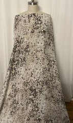 Cotton Rayon Blend Abstract Mottled Print Dark Taupe Cream Fabric By The Yd 56″W