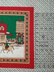 “Devonshire Station” Christmas Country Folk Art Pillow Panel MANES 18×22