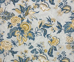 BALLARD DESIGNS WELLING BLUE JACOBEAN FLORAL DESIGNER FABRIC BY YARD 54″W