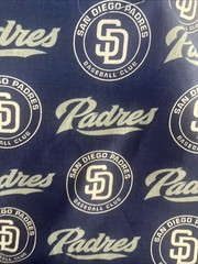 San Diego Padres MLB Blue White 60”Cotton Fabric By The Half Yard