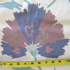 Stanley King Screen Printed Designer Fabric Dupont Treated Mod Flowers 3 Yards
