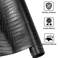 HYVAKUPPA Faux Alligator Fabric by The Yard 55″ W Crocodile Texture Vinyl Fak…