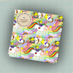 Rainbow Brite Starlite Unicorn DBP 1 Yard Fabric Seamless Design Approx 59×36