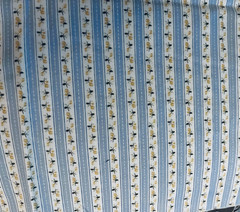VTG Faye Burgos Civil War Repro. Blue w/ Yellow Floral Stripe Marcus Bro. BTFQ