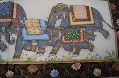 LOT (2) Traditional Indian Painting on Silk 30×14 & 14×10 Mughal Rajasthani C213
